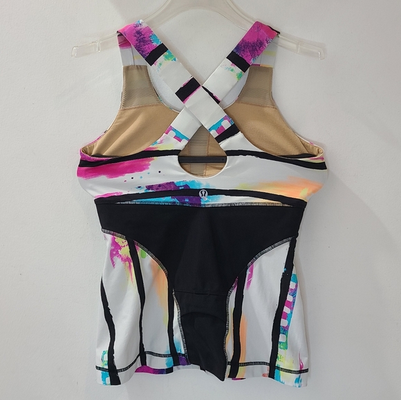 Lululemon Push Your Limits Tank Top Black & White Multi Splash 6 - Picture 3 of 11